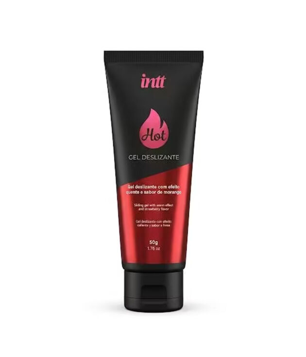 Hot Gel Deslizante Beijável Efeito Quente Sabor Morango com Hialurônico Intt