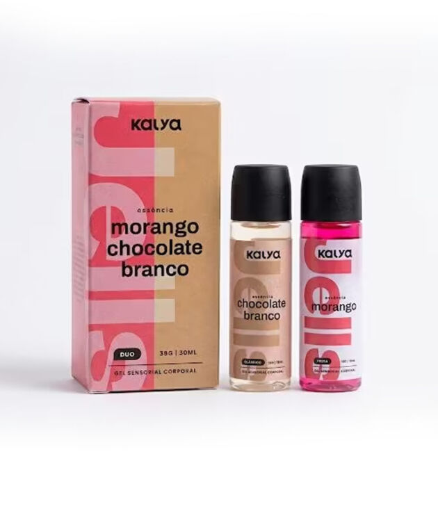 Kalya Essência Duo Morango + Chocolate Branco Gel Sensorial Corporal 30ml