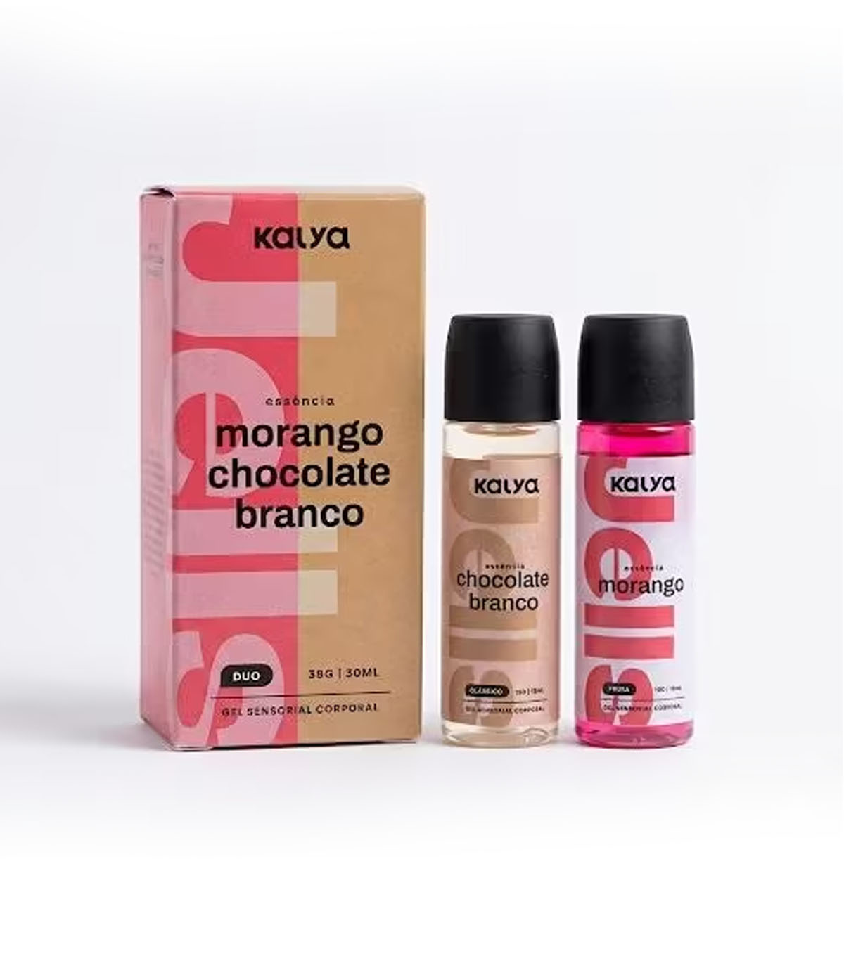 Kalya Essência Duo Morango + Chocolate Branco Gel Sensorial Corporal 30ml