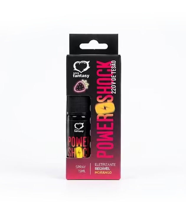 Sexy Fantasy Power Shock 220V Spray Eletrizante Beijável Morango 15ml Jambu