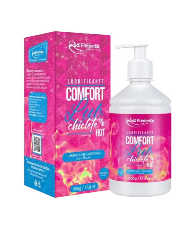 La Pimienta Comfort Lub Chiclete Hot - Lubrificante Aquecedor com Efeito Térmico Bubble Gum 500g