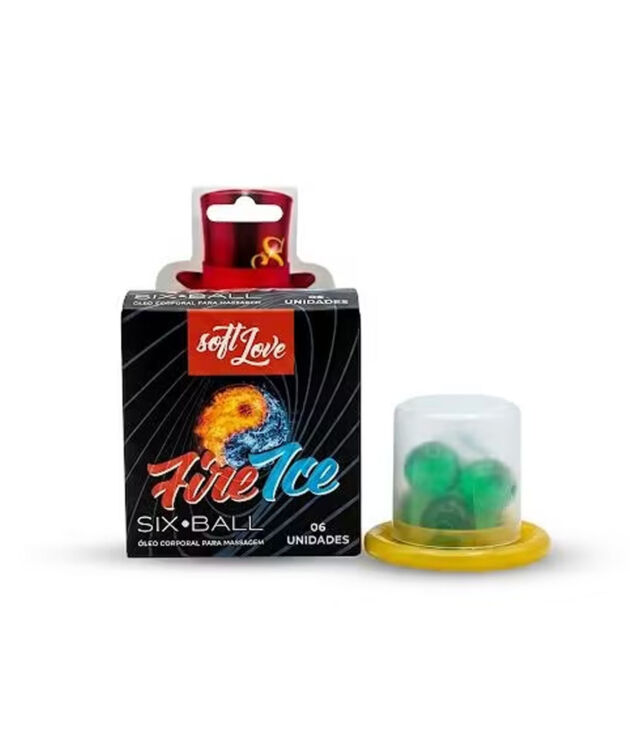 Bolinhas Mágicas Fogo e Gelo para Massagem Sensual - Soft Love Fire Ice Six Ball - 6 Unidades