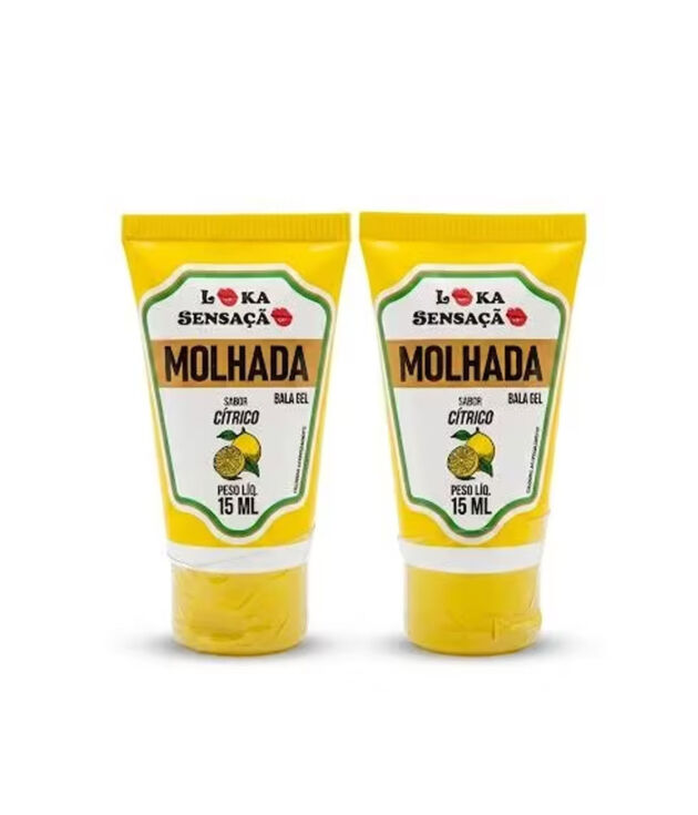 Loka Sensação Molhada Gel Comestível Sabor Cítrico 15ml - Bala Gel Lubrificante Beijável