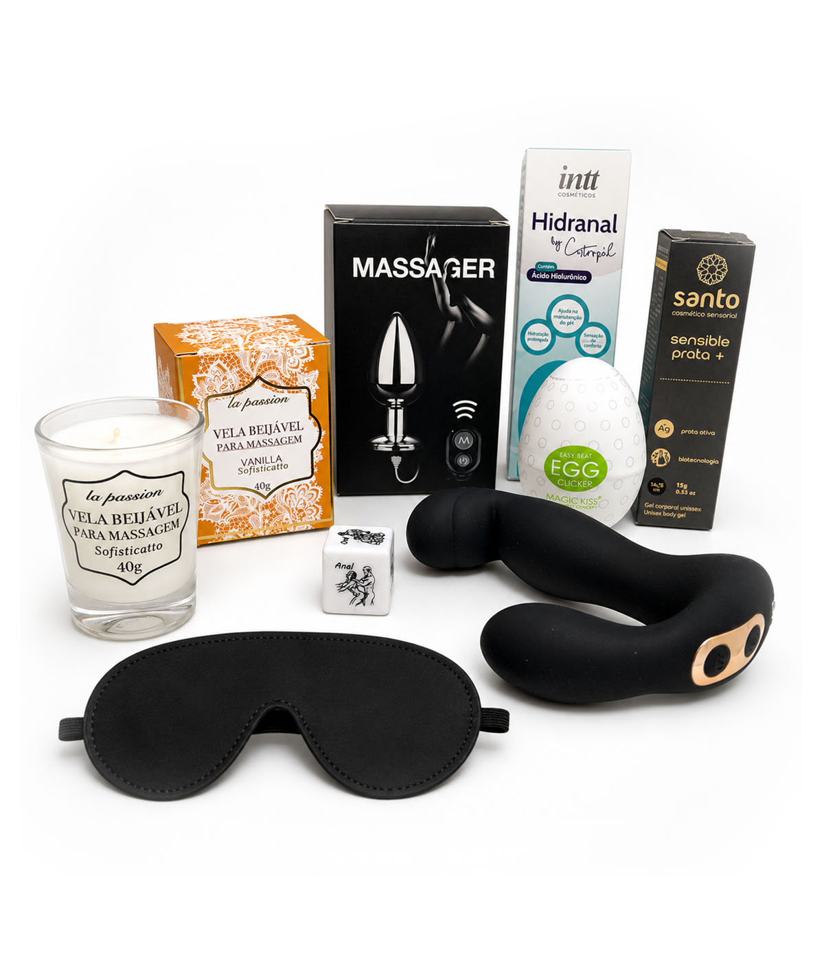 Kit Anal Sensorial Prazer Absoluto - Anal Premium com Massageador de Próstata e Cosméticos