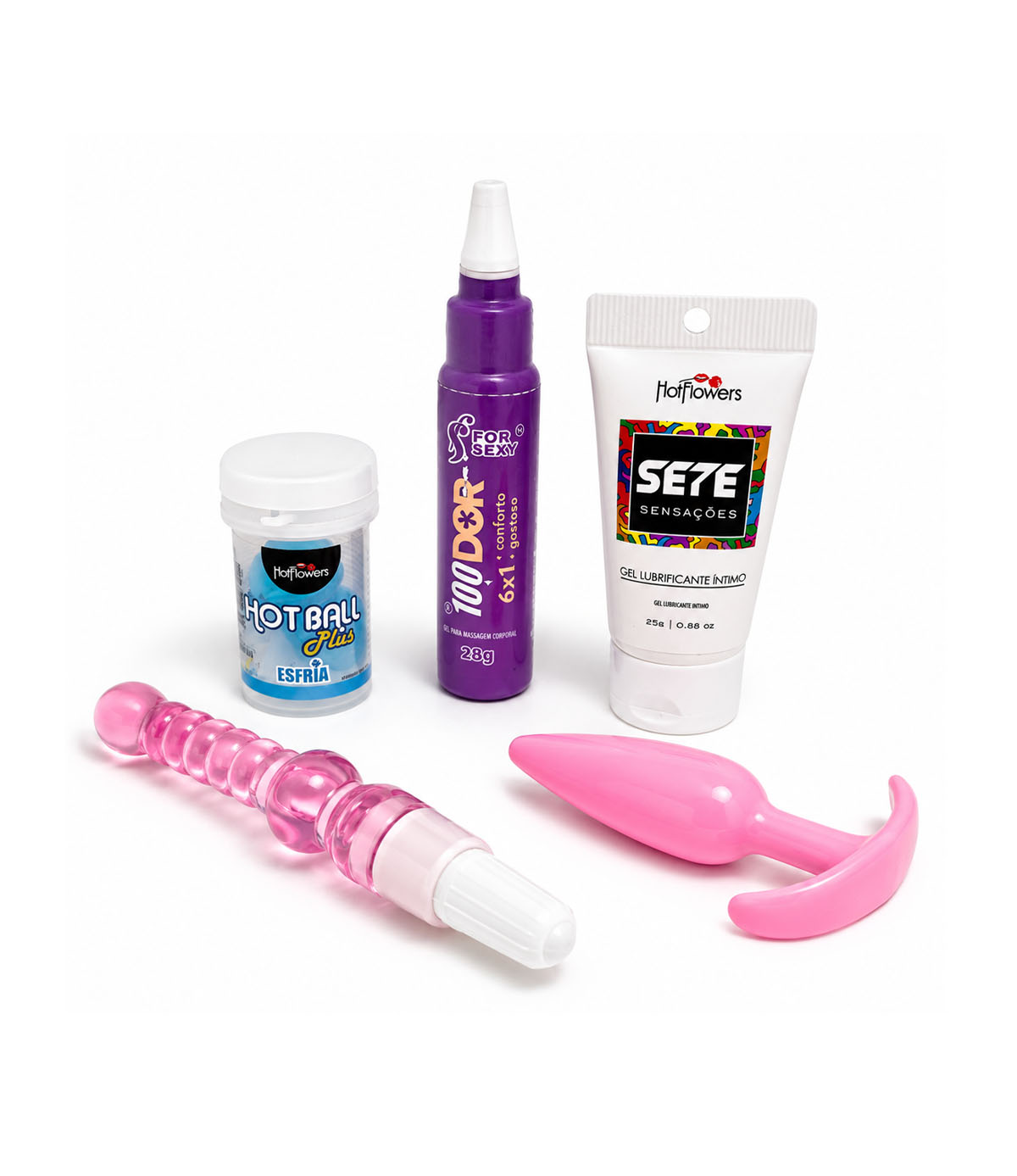 Kit Anal Sensorial Primeiras Descobertas - Anal Unissex com Plug, Penetrador Vibratório e Cosméticos